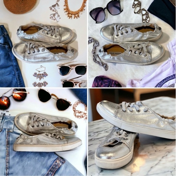 Steve Madden Jane silver sneaker. Gently worn. Super comfortable Great condition - Picture 17 of 17